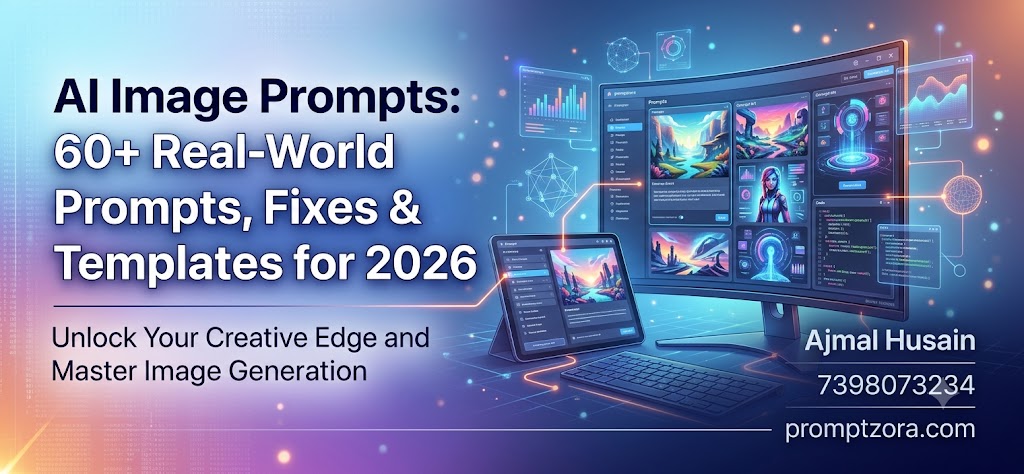 AI Image Prompts: 60+ Real-World Prompts, Fixes & Templates for 2026.