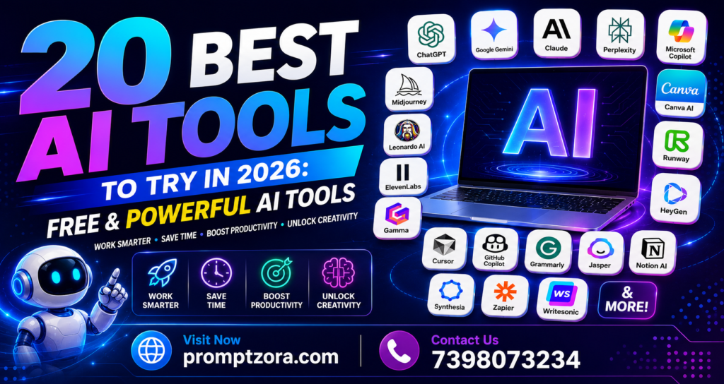 20 Best AI Tools to Try in 2026: Free & Powerful AI Tools.