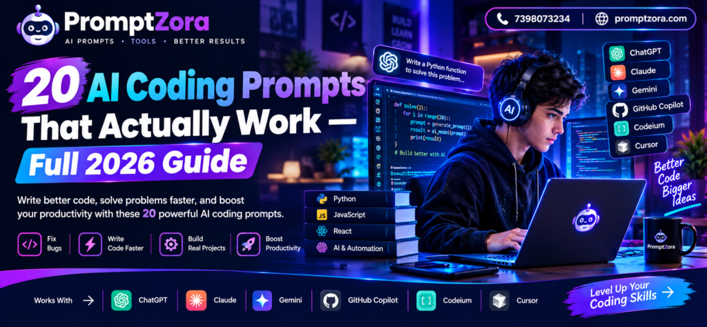 20 AI Coding Prompts That Actually Work — Full 2026 Guide 